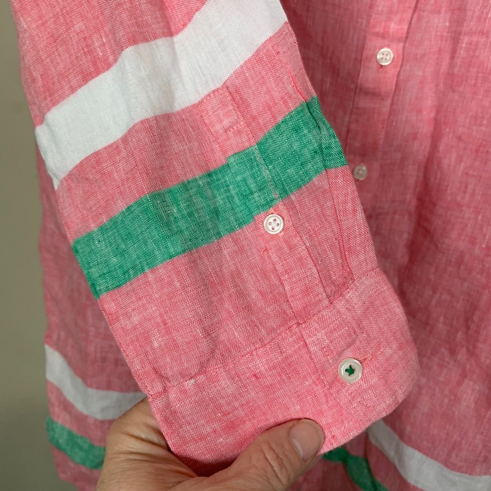 Boden 100% Linen Long Sleeve Button Down Tunic/Shirt Dress Size 12R Preppy - Picture 5 of 8